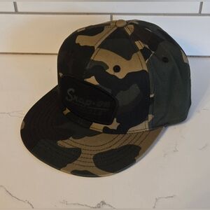 Snap-On Tools Snap Back Fitted Leather Patch Logo Hat Cap Camouflage
